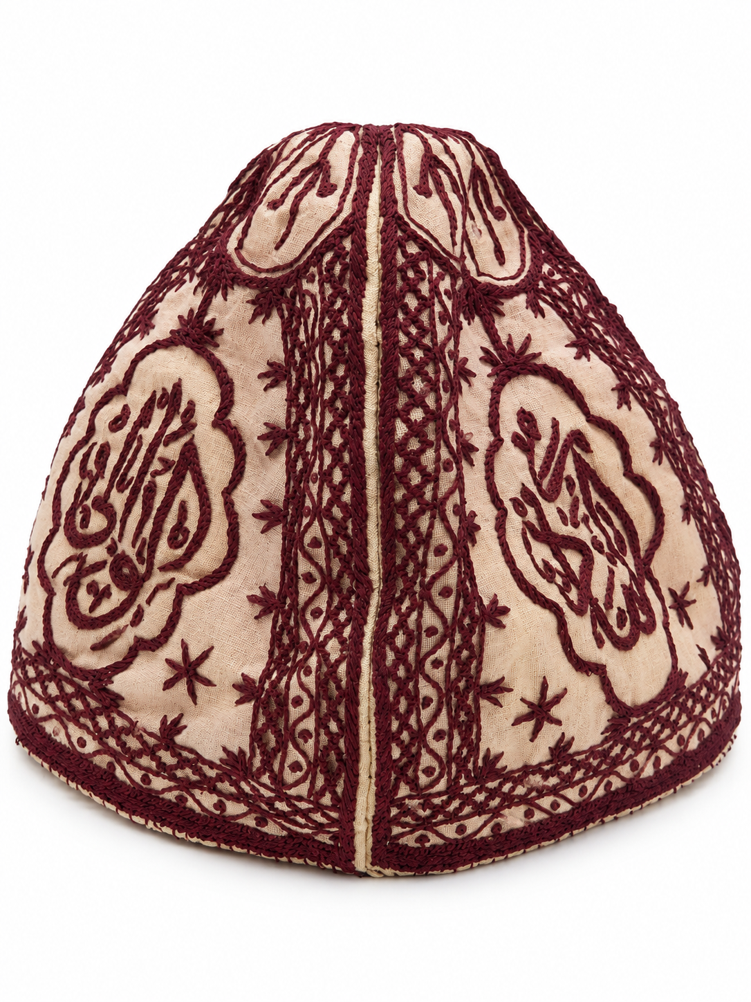 Islamic ottoman handmade white & Pink sufi or dervish Cap 